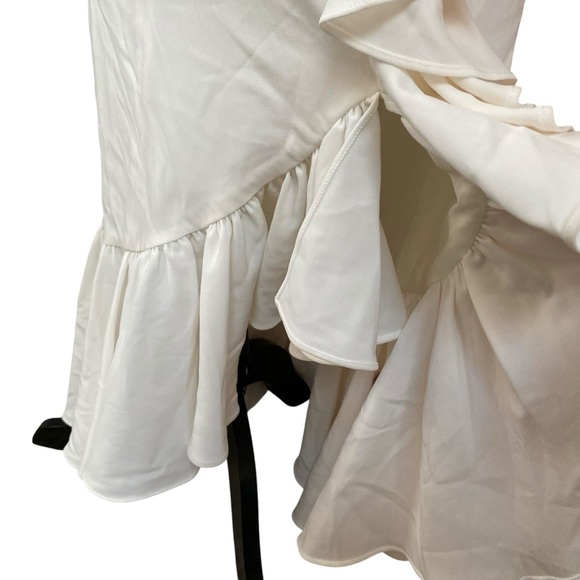 Cinq à Sept Jovette Ivory One-Shoulder Ruffle Gown Size 2 Formal Evening - Picture 13 of 16